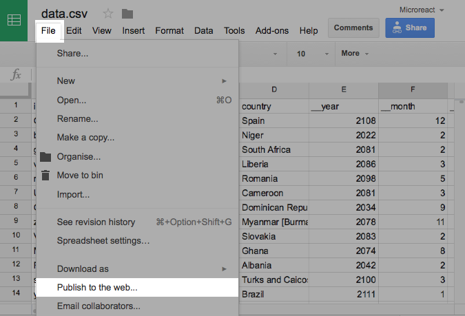 Google Sheets